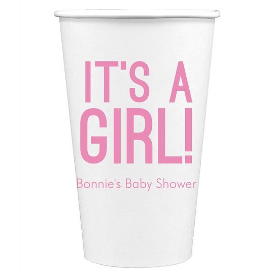 Bold It's A Girl Paper Coffee Cups